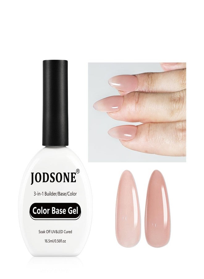 JODSONE Rubber Base Builder Gel for Nails,16.5ML 3-in-1 Nude Pink Rubber Base Gel Polish,Base Color & Builder Gel for Nails in One,for Nail Thickening Solution Strengthen,Apex Building,Enhance - Image 1